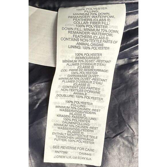 J. Crew Shiny Quilted Field Puffer Down Vest Navy Blue E1014 Petite Size PXS - Picture 14 of 15